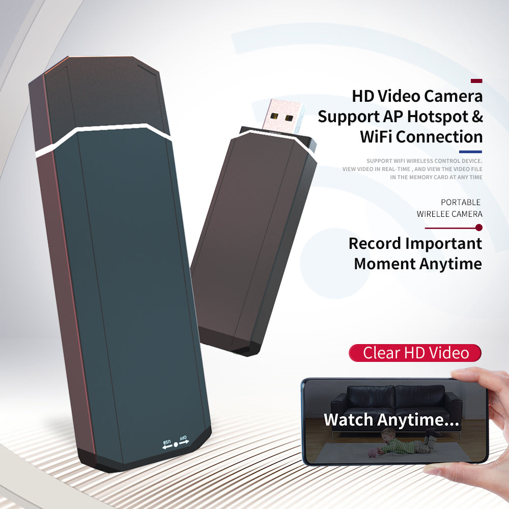 UC80 USB Flash Disk Secret Camera Wireless Wifi Cam For Meeting Support 128GB TF Card 2022 New Design built in 32GB