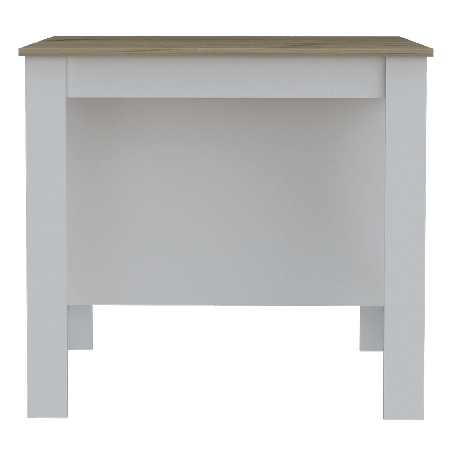 DEPOT E-SHOP Antibacterial Delos Kitchen Island , White / Light Oak