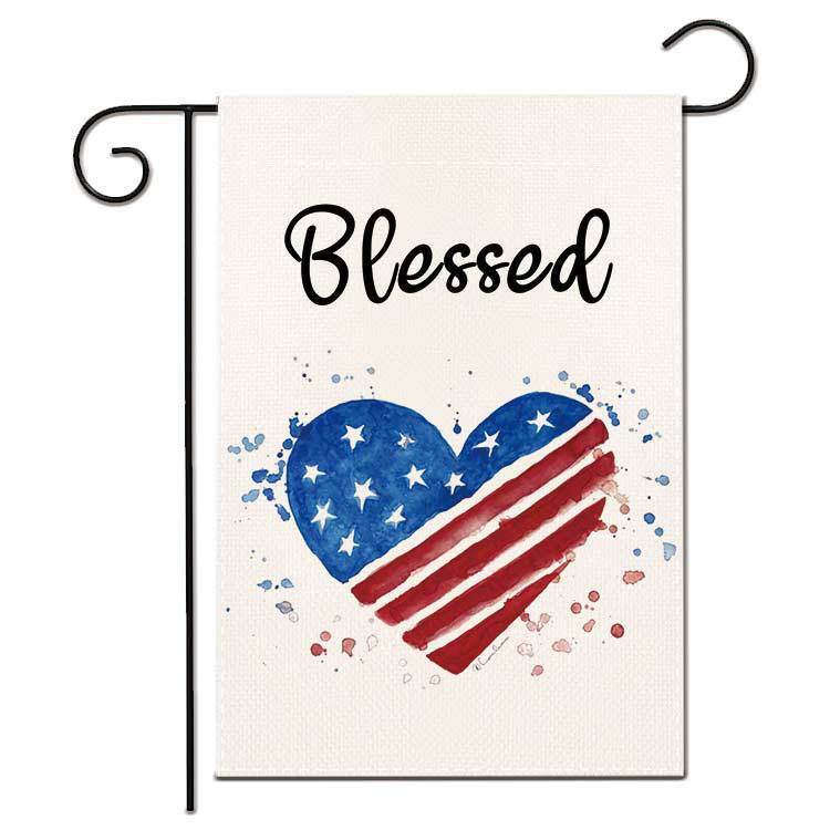 1pc Printed Garden Flag; Patriotic 4th Of July Memorial Day Independence Day Flag; Yard Outdoor Flag; Yard Decoration; Yard Supplies; Party Decor; Holiday Supplies
