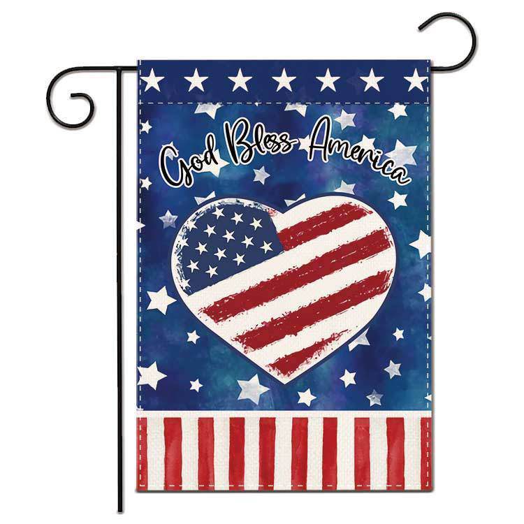 1pc Printed Garden Flag; Patriotic 4th Of July Memorial Day Independence Day Flag; Yard Outdoor Flag; Yard Decoration; Yard Supplies; Party Decor; Holiday Supplies