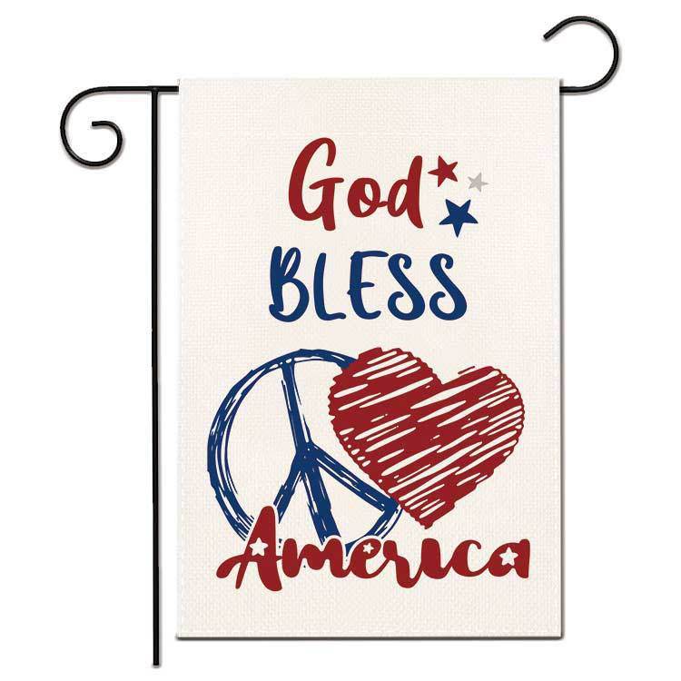 1pc Printed Garden Flag; Patriotic 4th Of July Memorial Day Independence Day Flag; Yard Outdoor Flag; Yard Decoration; Yard Supplies; Party Decor; Holiday Supplies