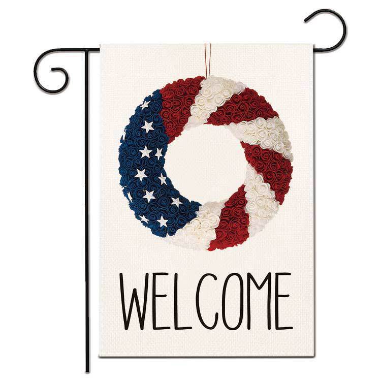 1pc Printed Garden Flag; Patriotic 4th Of July Memorial Day Independence Day Flag; Yard Outdoor Flag; Yard Decoration; Yard Supplies; Party Decor; Holiday Supplies