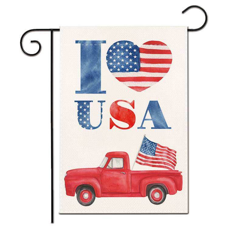 1pc Printed Garden Flag; Patriotic 4th Of July Memorial Day Independence Day Flag; Yard Outdoor Flag; Yard Decoration; Yard Supplies; Party Decor; Holiday Supplies