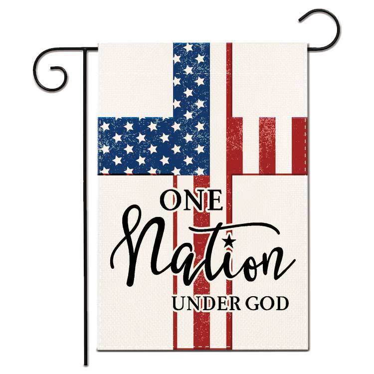 1pc Printed Garden Flag; Patriotic 4th Of July Memorial Day Independence Day Flag; Yard Outdoor Flag; Yard Decoration; Yard Supplies; Party Decor; Holiday Supplies