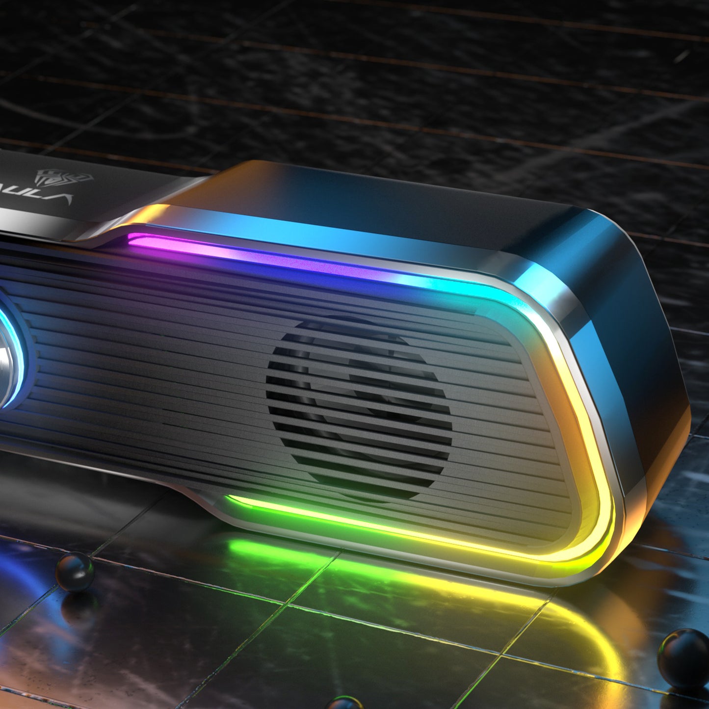 AULA N-169B Computer Speakers PC Sound Box HIFI Stereo Microphone USB LED Light For Desktop Computer/Speaker