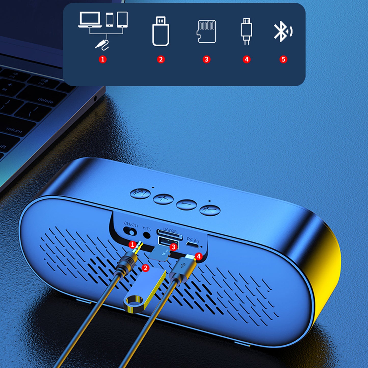 Wireless Speaker ; With IPX5 Waterproof; Stereo Sound; Portable Wireless Speaker Compatible With IPhone; Samsung And More