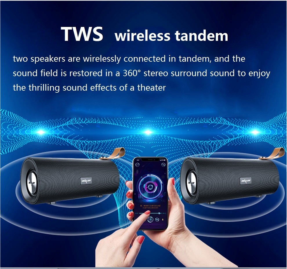 S30 Wireless Bluetooth Speaker HIFI Portable Speakers Stereo Bass Sound Box Support TF Card; TWS; AUX; USB Flash Drive