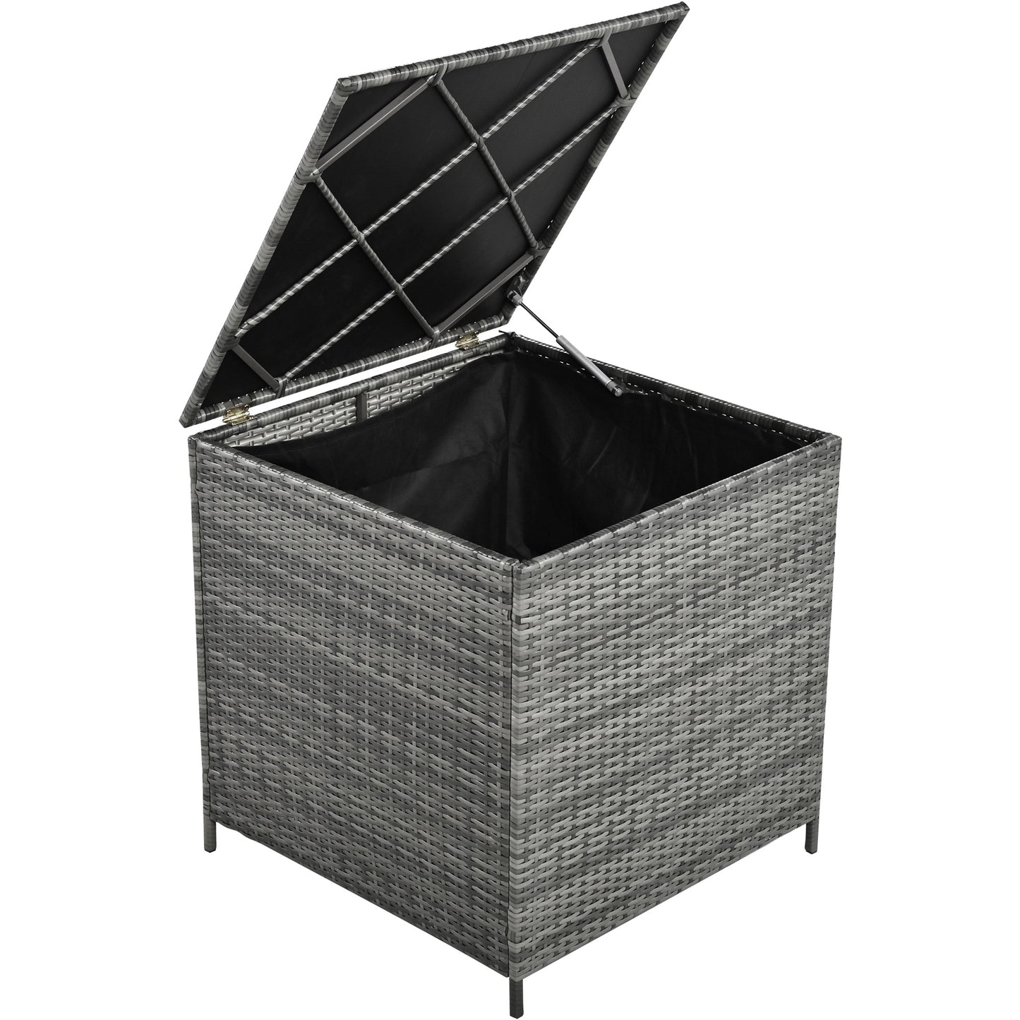 Outdoor 6-Piece All Weather PE Rattan Sofa Set; Garden Patio Wicker Sectional Furniture Set with Adjustable Seat; Storage Box; Removable Covers and Tempered Glass Top Table