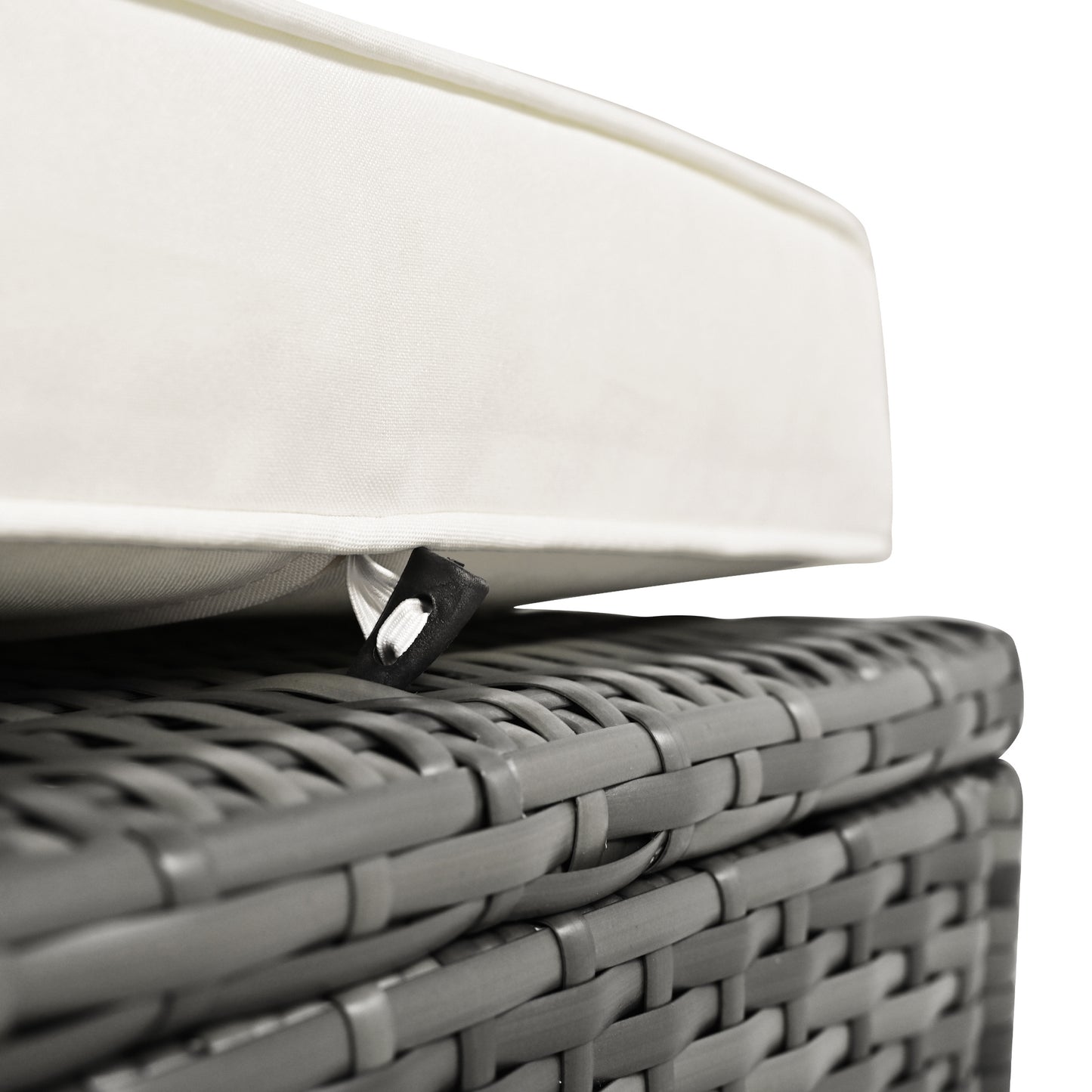 Outdoor 6-Piece All Weather PE Rattan Sofa Set; Garden Patio Wicker Sectional Furniture Set with Adjustable Seat; Storage Box; Removable Covers and Tempered Glass Top Table