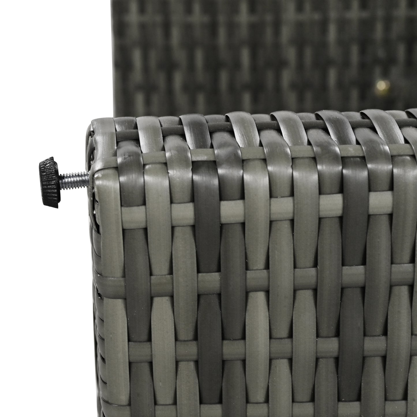 Outdoor 6-Piece All Weather PE Rattan Sofa Set; Garden Patio Wicker Sectional Furniture Set with Adjustable Seat; Storage Box; Removable Covers and Tempered Glass Top Table