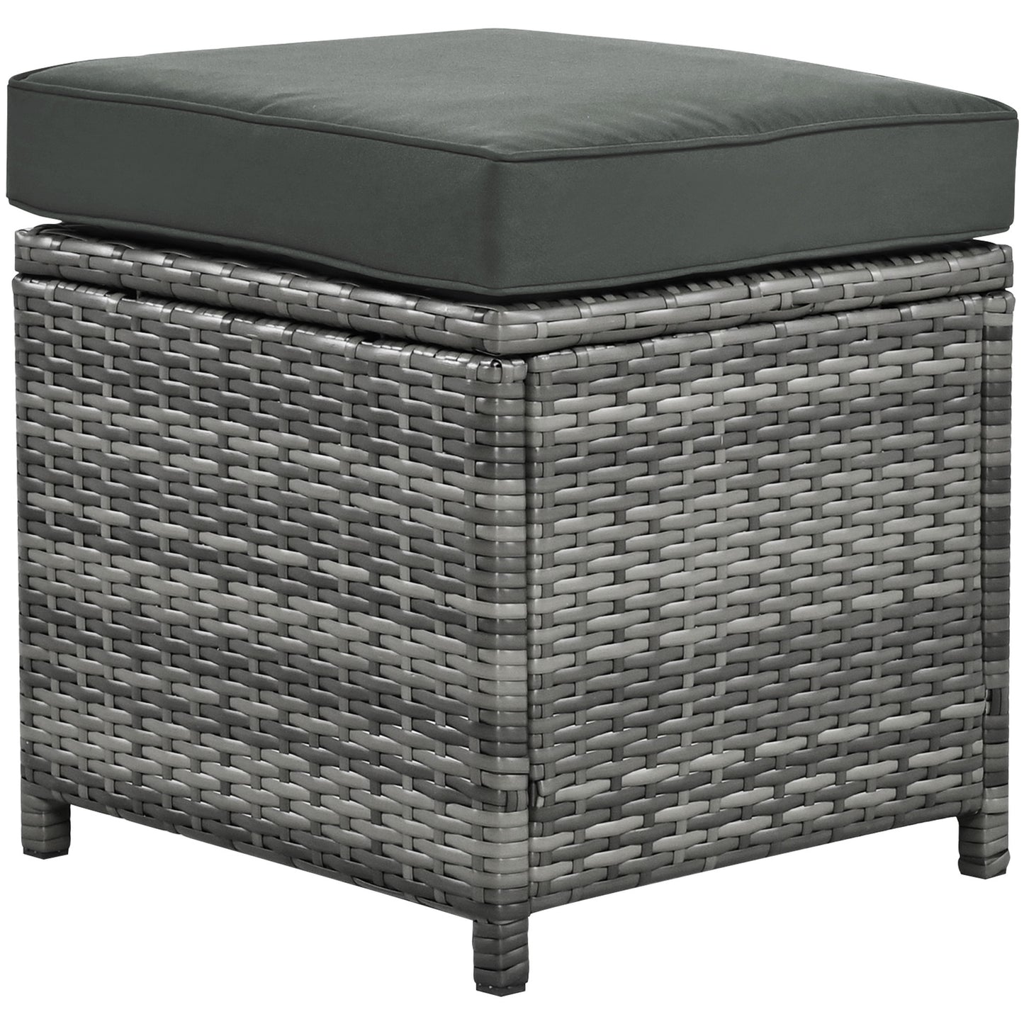 Outdoor 6-Piece All Weather PE Rattan Sofa Set; Garden Patio Wicker Sectional Furniture Set with Adjustable Seat; Storage Box; Removable Covers and Tempered Glass Top Table