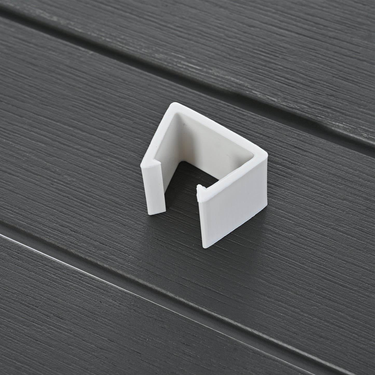 Industrial 5-Piece Aluminum Outdoor Patio Furniture Set; Modern Garden Sectional Sofa Set with End Tables; Coffee Table and Furniture Clips for Backyard; White+Grey