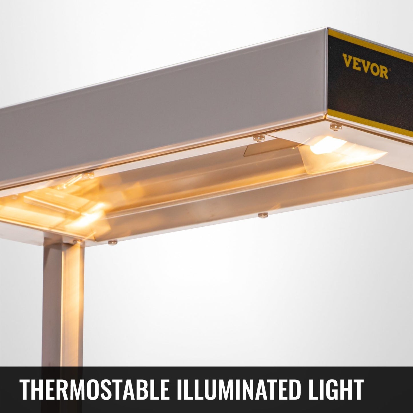 VEVOR 110V French Fry Food Warmer 22"x13"; 1000W French Fry Heat Lamp; Stainless Steel Heat Lamp Warmer 86-185?; Food Warmer Diaplay for French Fry; Heat Lamp Commercial for Fry Chicken