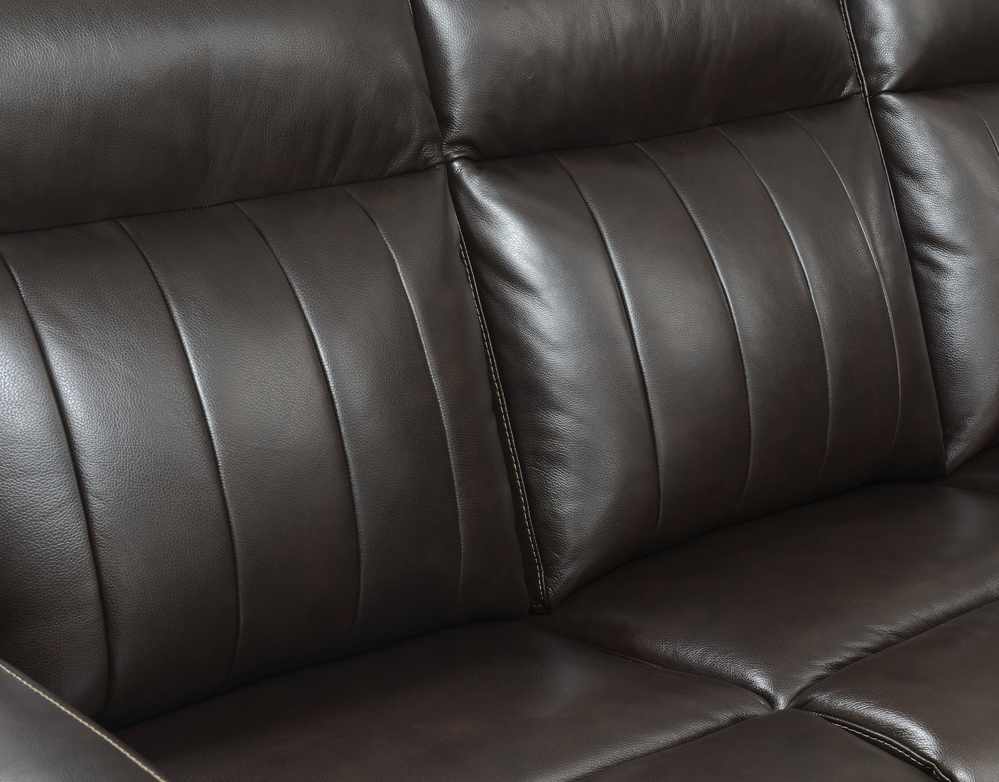 Luxury Power Reclining Sofa Recliner in Dark Brown Top-Grain Leather - Ultimate Comfort with Power Leg Rest and Articulating Headrest - Elegant and Relaxing Furniture for Living Room or Home Theater