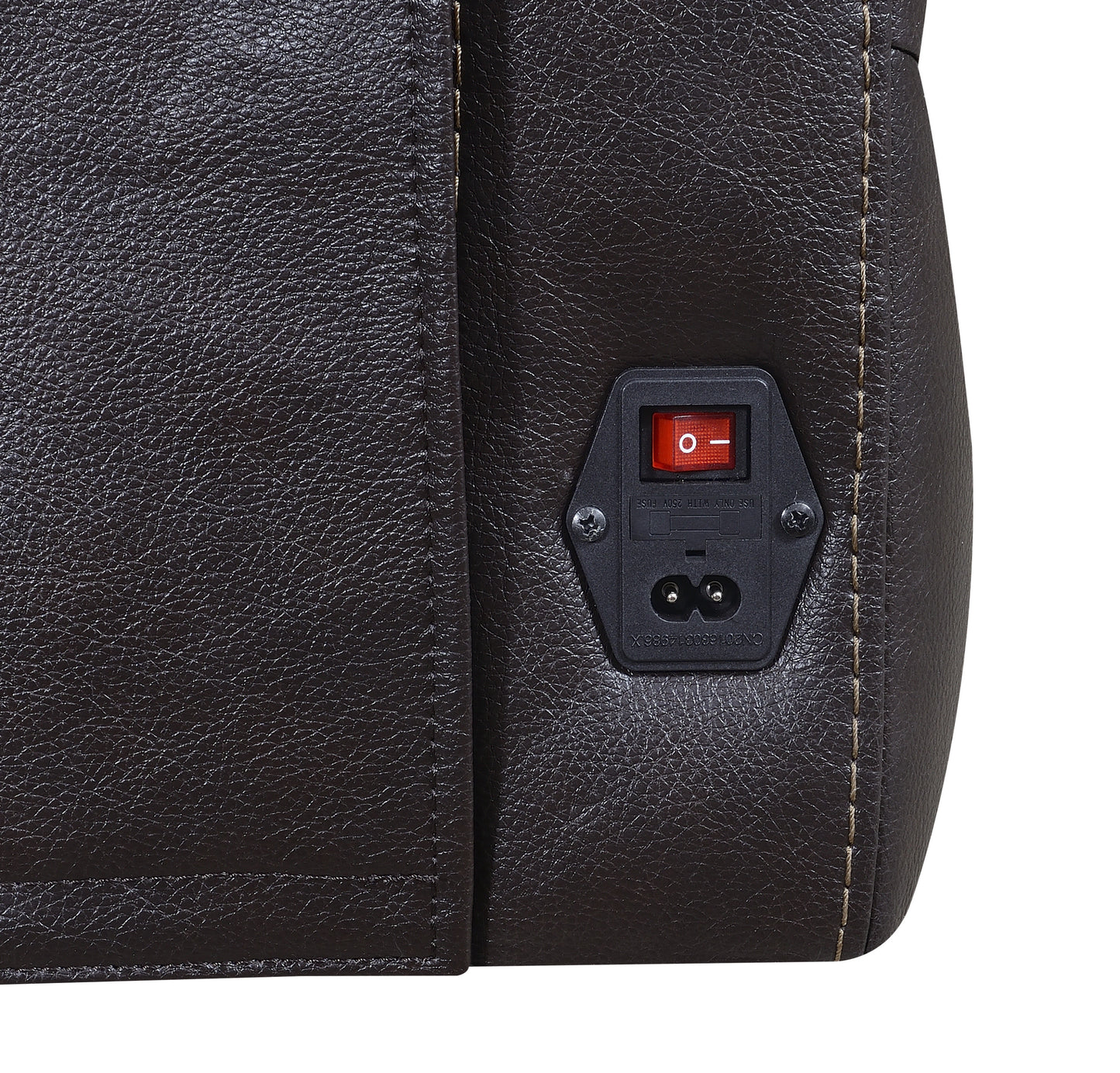 Luxury Power Reclining Sofa Recliner in Dark Brown Top-Grain Leather - Ultimate Comfort with Power Leg Rest and Articulating Headrest - Elegant and Relaxing Furniture for Living Room or Home Theater