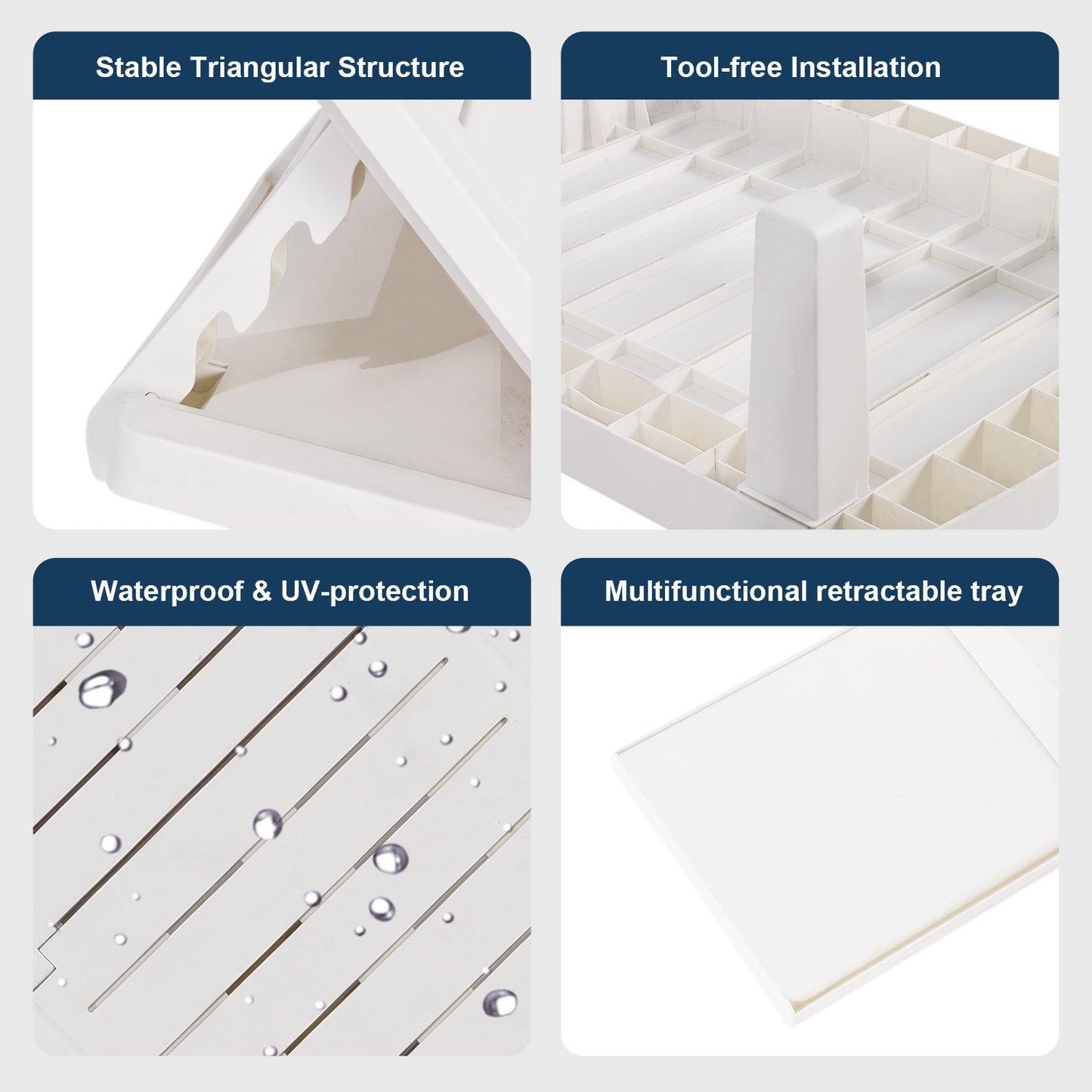 Outdoor Chaise Lounge Lounge Chairs Lying In Bed, Set of 1 for Pool Recliners with Reclining Adjustable Backrest and Side Tray,Outside Plastic Lounge Chairs for Patio Pool Garden Beach (White)