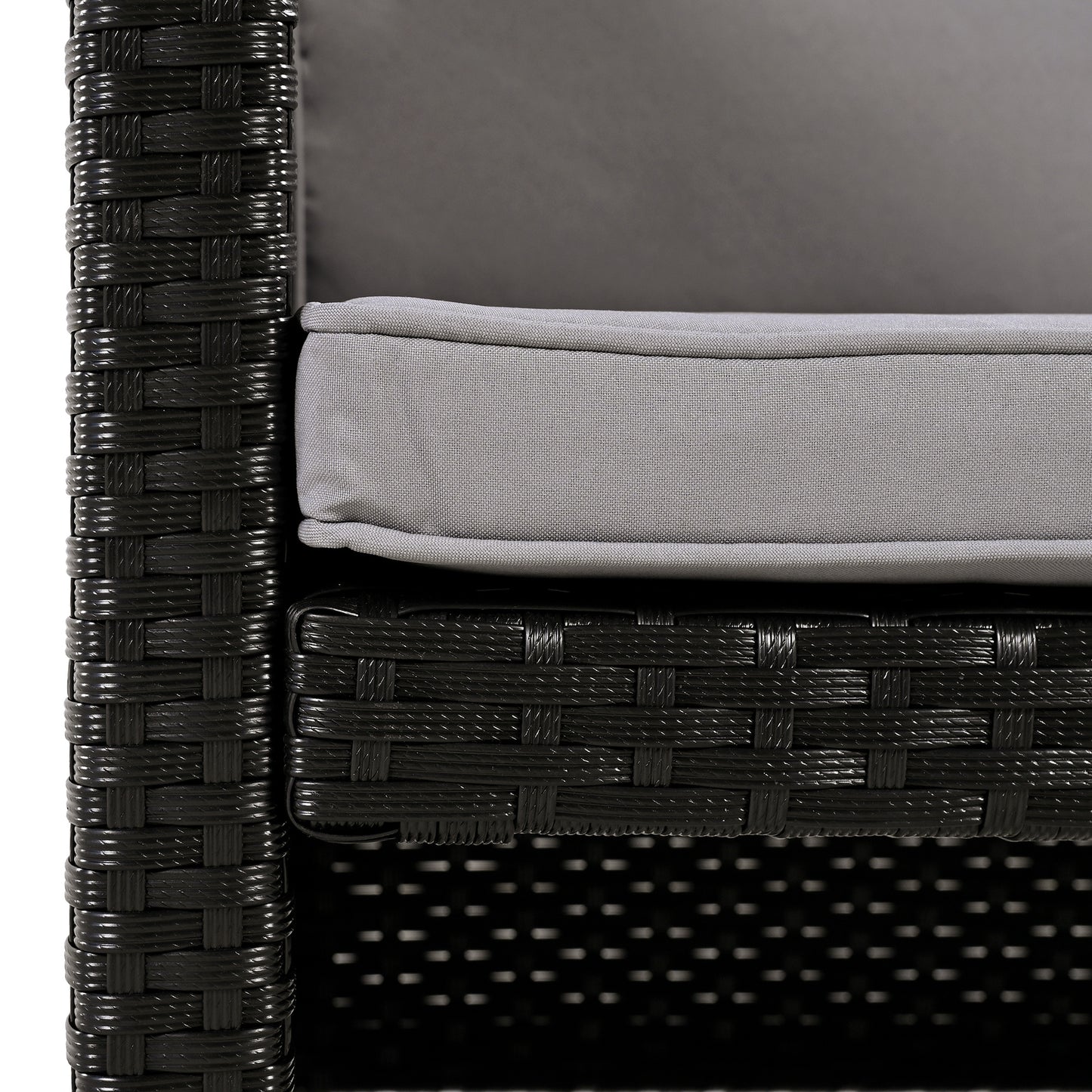 Spa Surround Spa Frame Quadrilateral Outdoor Rattan Sectional Sofa Set with Mini Sofa, Wooden Seats and Storage Spaces, Grey