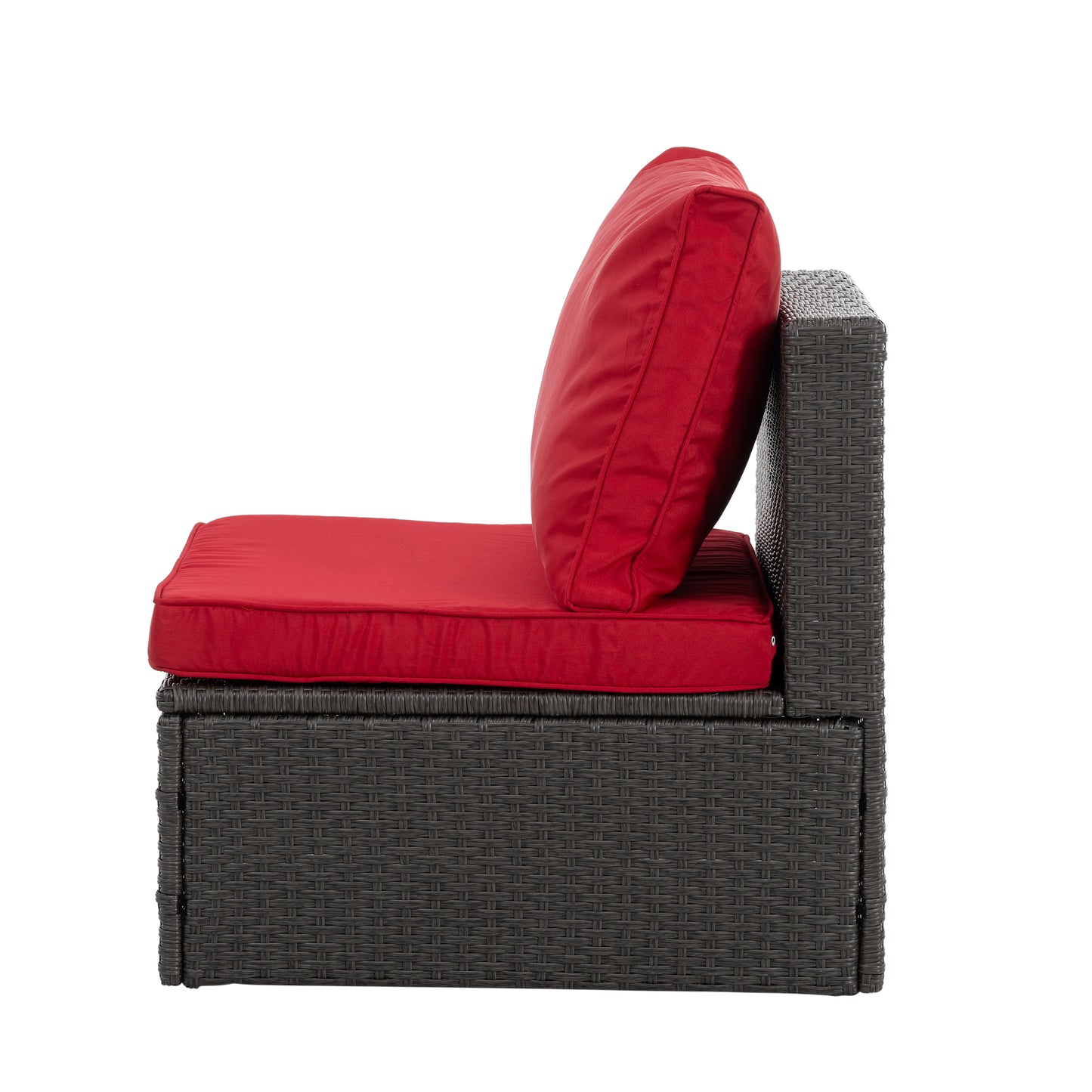 Patio Furniture, Outdoor Furniture, Seasonal PE Wicker Furniture,7 PCS Set Wicker Furniture with Lounger Sofa