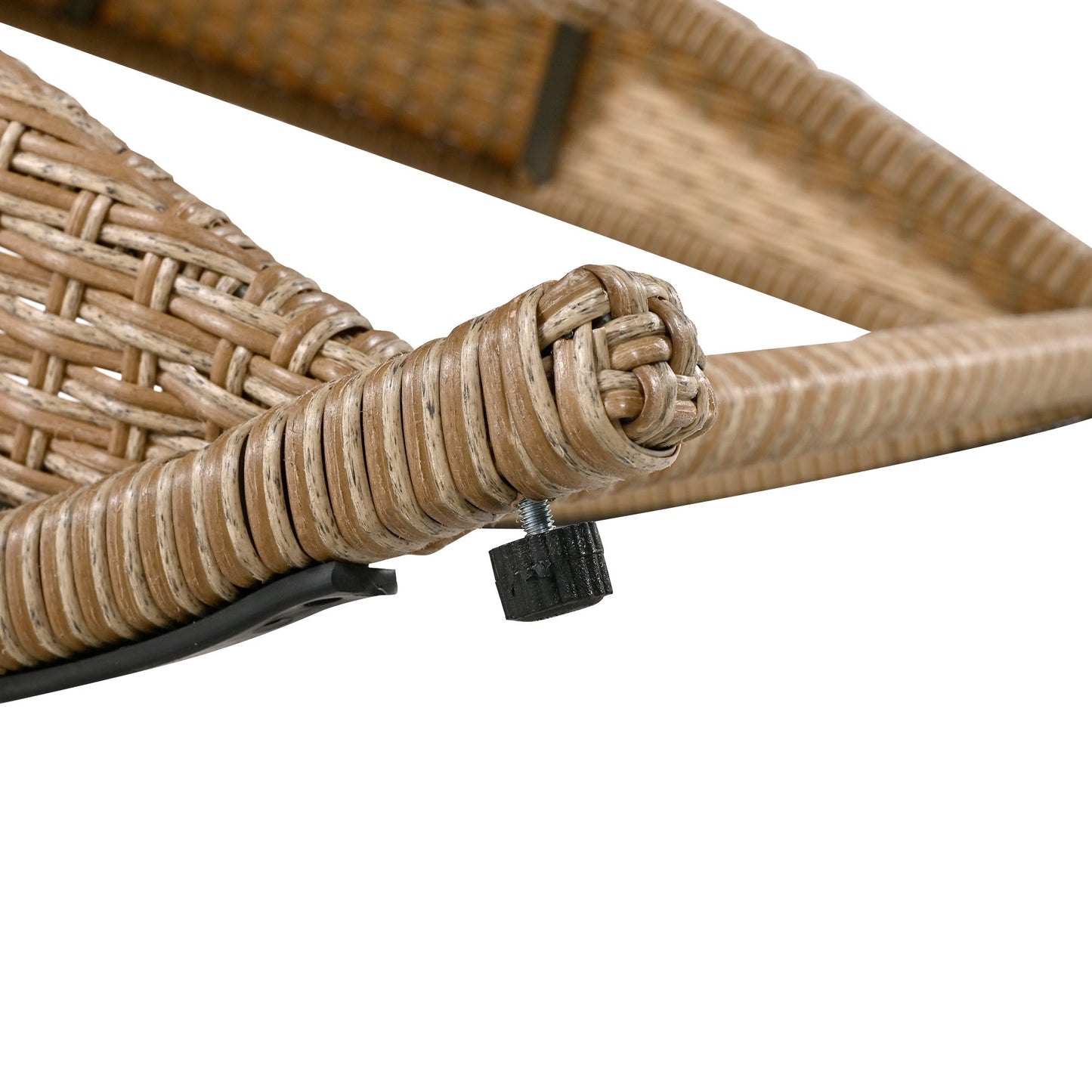 U_Style Adjustable Outdoor Wicker Double Rocking Chair with Coffee Table, Suitable for Backyard, Garden, Poolside.