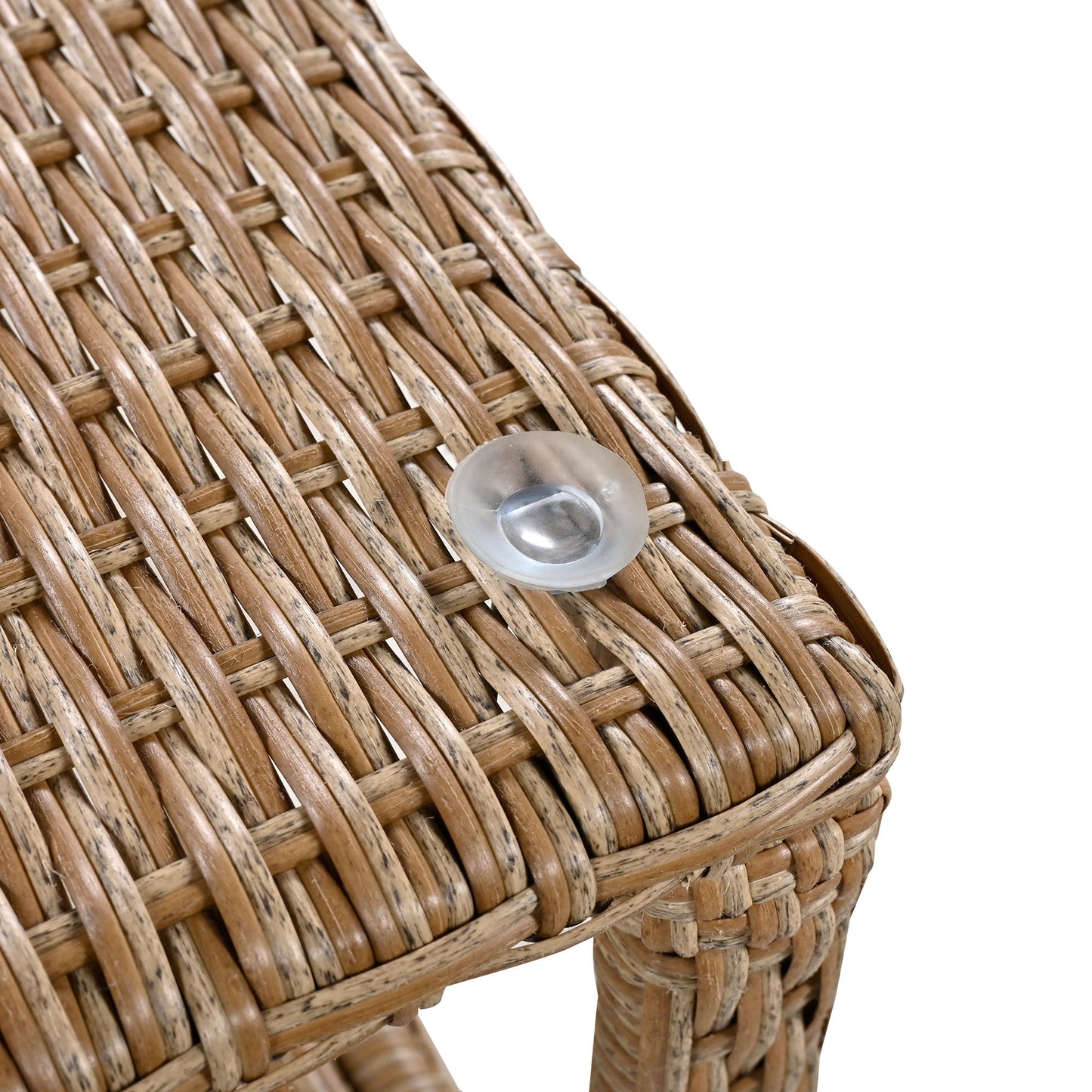 U_Style Adjustable Outdoor Wicker Double Rocking Chair with Coffee Table, Suitable for Backyard, Garden, Poolside.