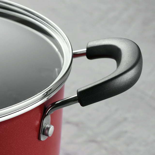 Everyday 5 Qt Aluminum Nonstick Covered Dutch Oven – Metallic Red
