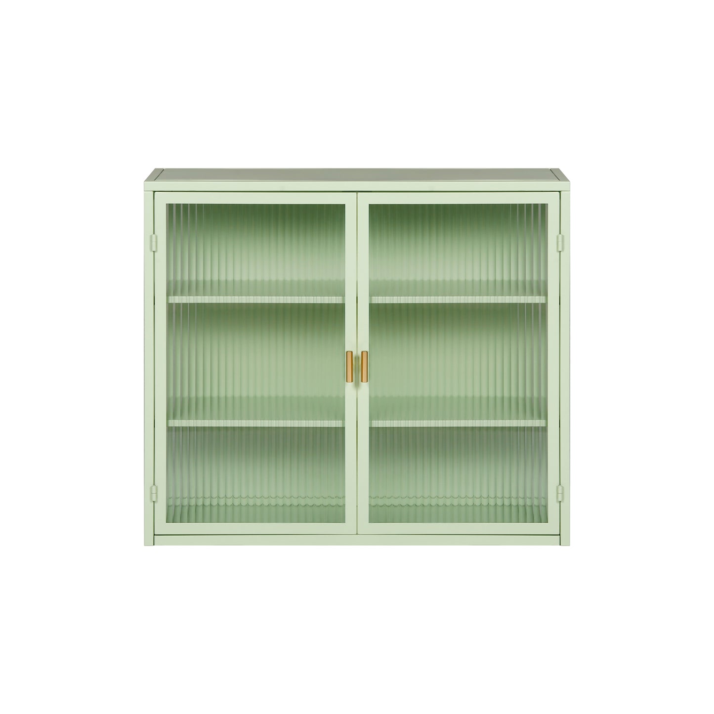 27.56"Glass Doors Modern Two-door Wall Cabinet with Featuring Three-tier Storage for Entryway Living Room Bathroom Dining Room