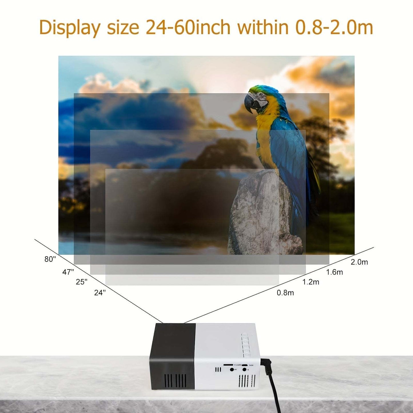 Portable Home Theater Projector Watch Anywhere on 60120 Inch Screen