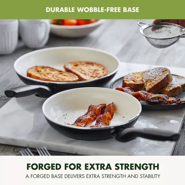 Rio 3pk (7", 9.5" & 11") Ceramic Nonstick Frypan Set - Black