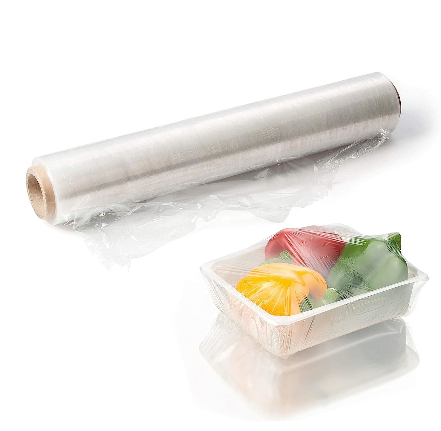6 Rolls of Food Service Film 18" x 2000' with Cutter Box. PVC Food Wrap Film. Food Service Grade Film for Bakery; Deli; Restaurant; Kitchen. Commercial Grade Film Wrap. Cutter Dispenser.