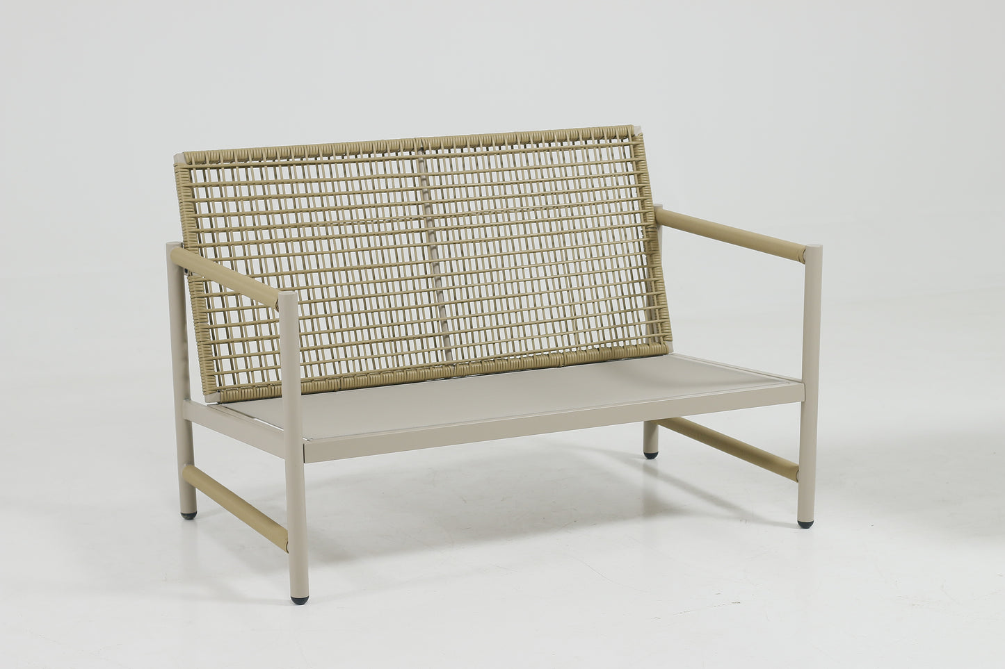 4 Pieces Patio Furniture Set, PE Rattan Wicker 4 Pcs Outdoor Sofa Set w/Washable Cushion and Tempered Glass Tabletop, Conversation Furniture for Garden Poolside Balcony