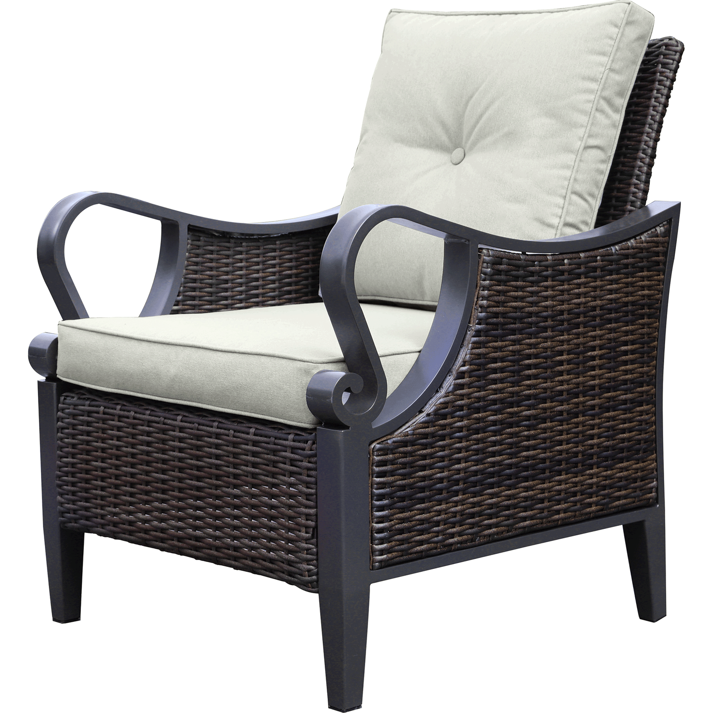 6 Pcs Outdoor Sectional Sofa With Reclining Backrest, Ottomans, Light Gray Cushions