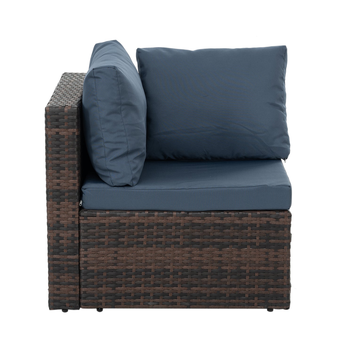 Patio Furniture, Outdoor Furniture, Seasonal PE Wicker Furniture, 5 Set Wicker Furniture With Tempered Glass Coffee Table,