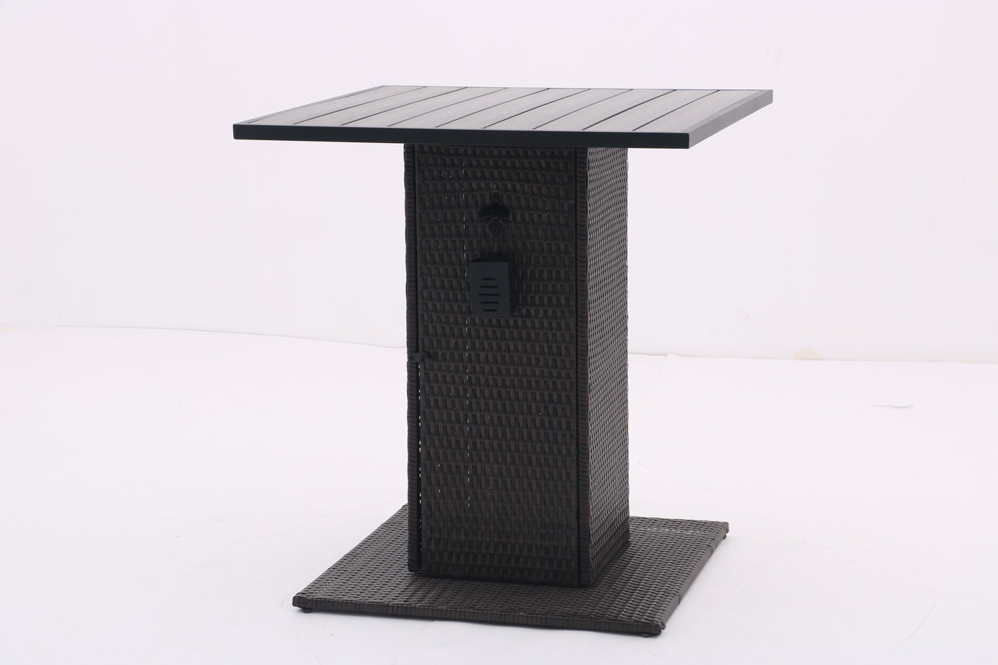 5-Piece Outdoor Conversation Bar Set,All Weather PE Rattan and Steel Frame Patio Furniture With Metal Tabletop and Stools for Patios, Backyards, Porches, Gardens, Poolside (Dark Coffee)