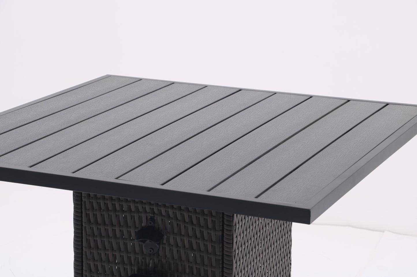 5-Piece Outdoor Conversation Bar Set,All Weather PE Rattan and Steel Frame Patio Furniture With Metal Tabletop and Stools for Patios, Backyards, Porches, Gardens, Poolside (Dark Coffee)