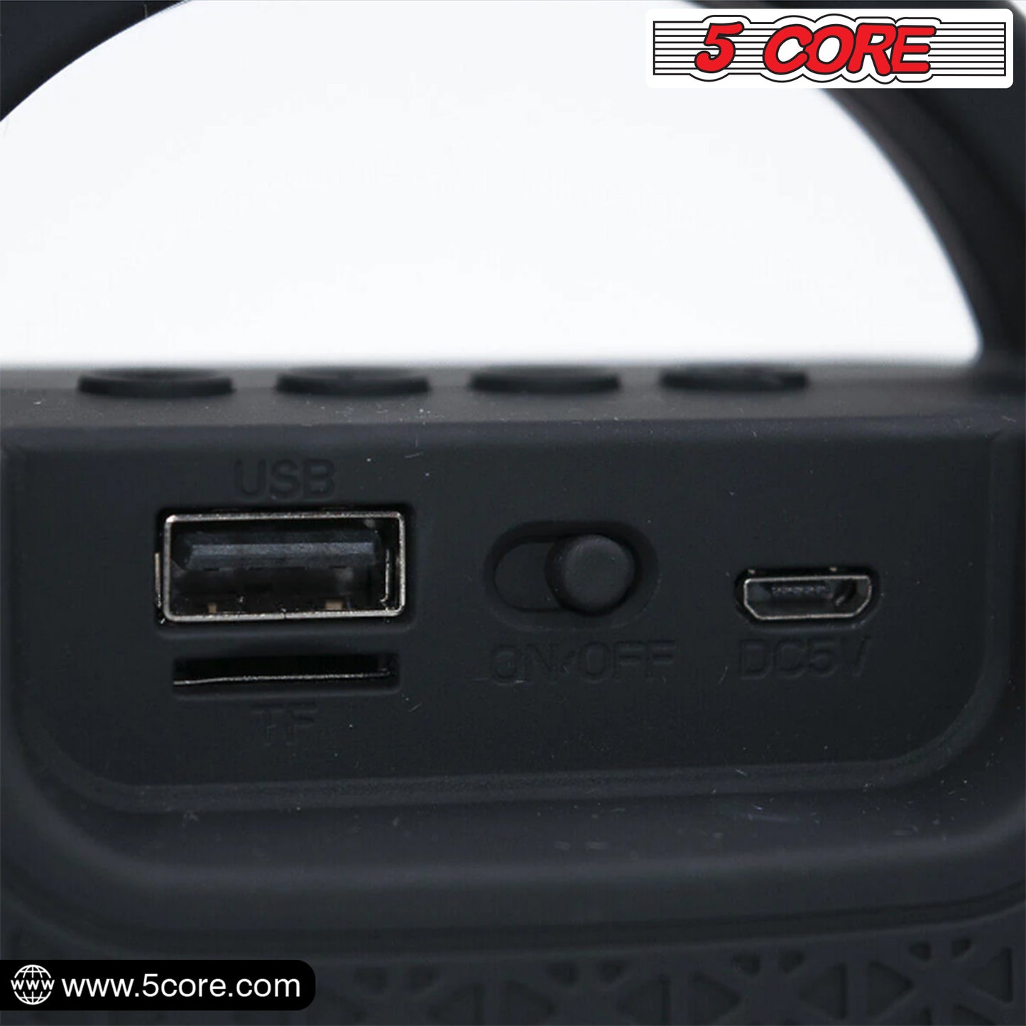 4" Portable Bluetooth Speaker Outdoor Wireless Mini 40W with Loud Stereo and Booming Bass, USB, FM, 10H Playtime, LED Party Lights, Water Resistant 5 Core - BLUETOOTH 13B