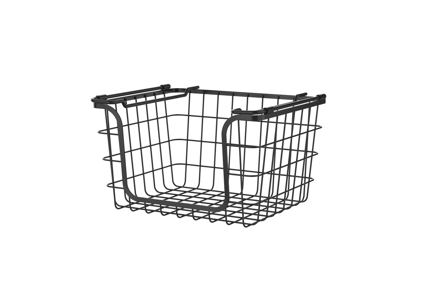 Oceanstar Stackable Metal Wire Storage Basket Set for Pantry, Countertop, Kitchen or Bathroom – Black, Set of 3