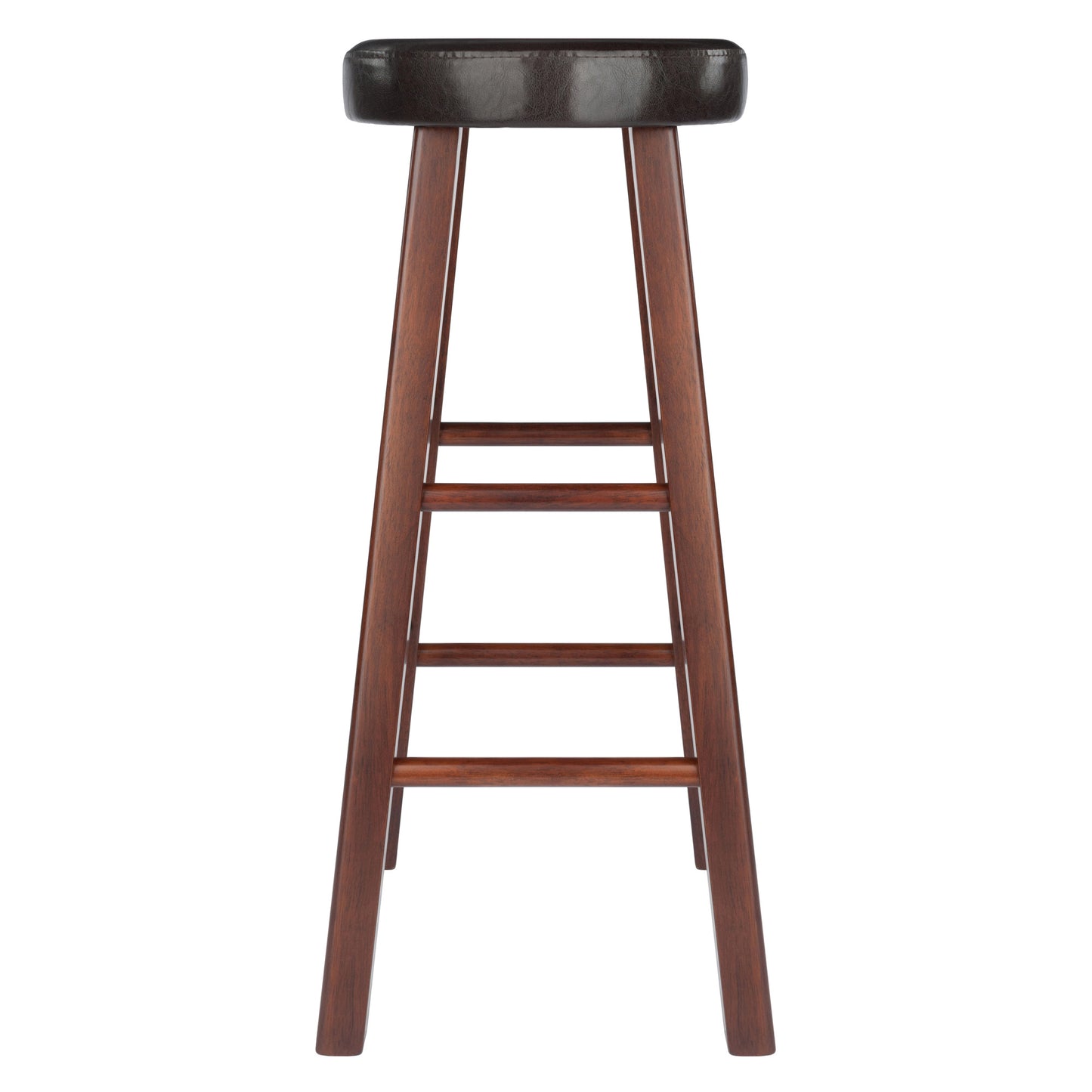 Maria 2-Pc Cushion Seat Bar Stool Set; Espresso & Walnut